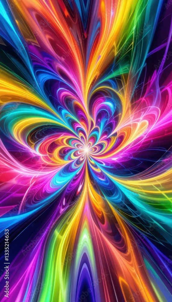 Poster colorful swirling abstract background with dynamic vibrant patterns