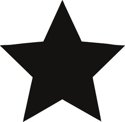 black five-pointed star silhouette, simple geometric vector symbol for graphic design, decoration, and icon usage on white background

