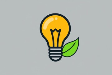 EcoFriendly Light Bulb with Green Leaf Symbolizing Sustainability and Energy Efficiency
