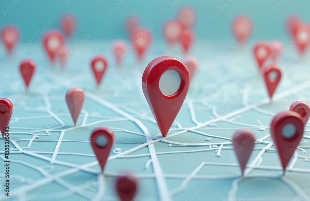 Aufkleber locator mark 3d map with location pin. red navigation icon sign, search destination concept, guide. 