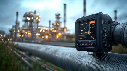 Industrial thermal camera monitoring refinery pipelines