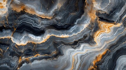 Obraz premium Luxurious marble texture featuring striking gold and black veins