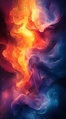 Fototapeta premium Dynamic Interactive Wallpaper with Changing Colors and Textures