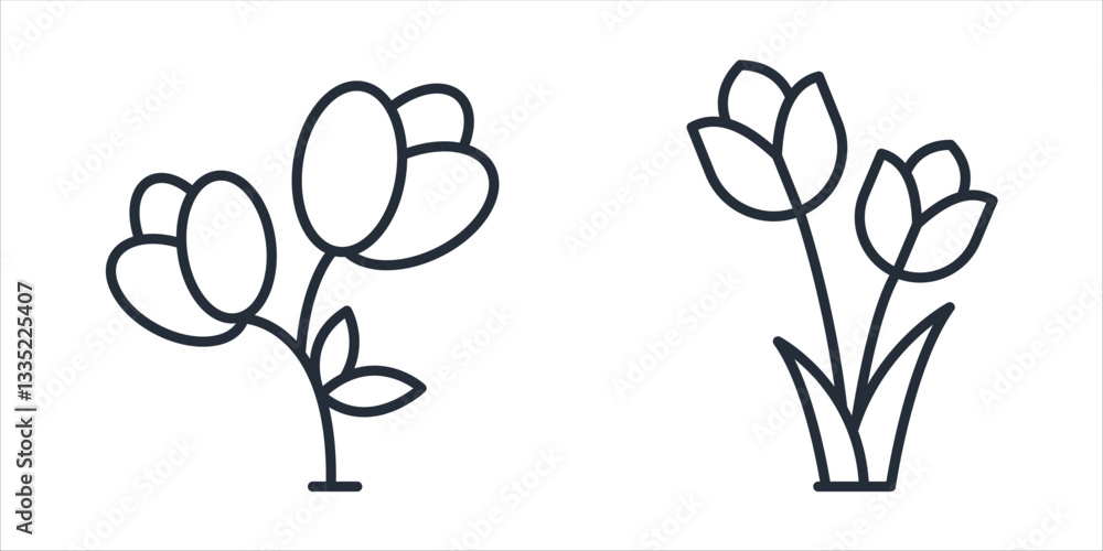 Aufkleber flower icon symbol vector sign isolated on white background illustration for graphic and web design