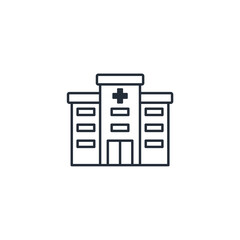 Hospital icon symbol vector sign isolated on white background illustration for graphic and web design