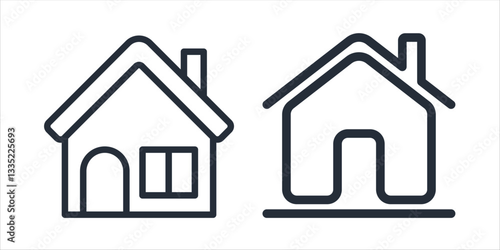 Poster House icon symbol vector sign isolated on white background illustration for graphic and web design