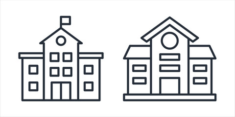 School icon symbol vector sign isolated on white background illustration for graphic and web design