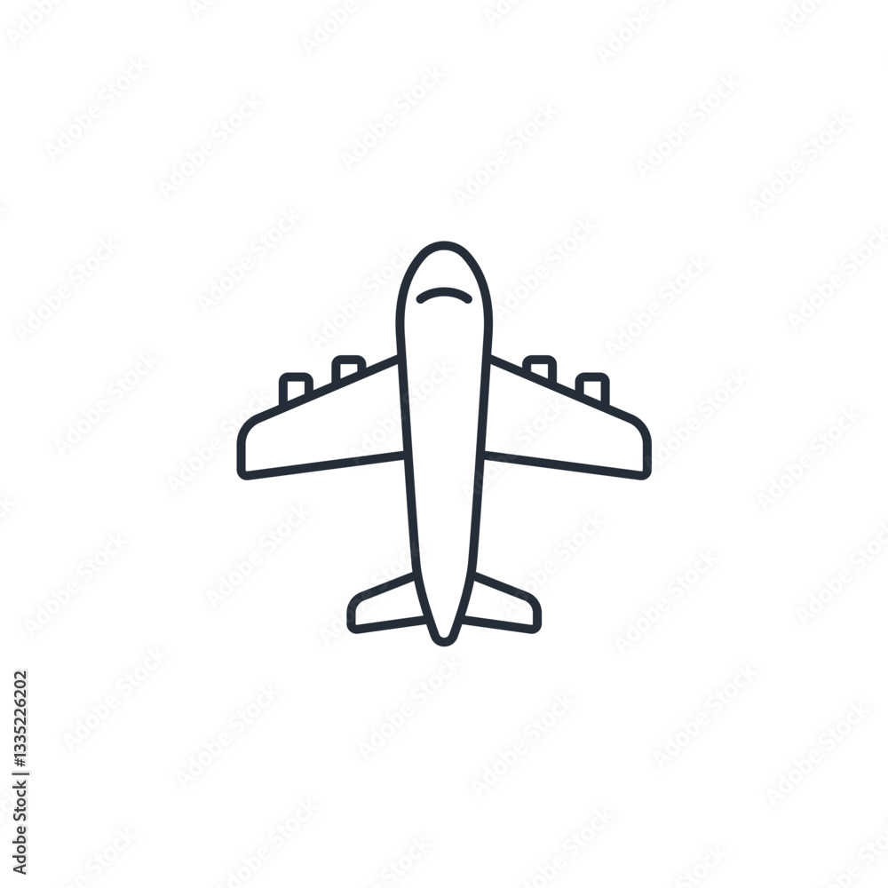Aufkleber airplane icon symbol vector sign isolated on white background illustration for graphic and web desig