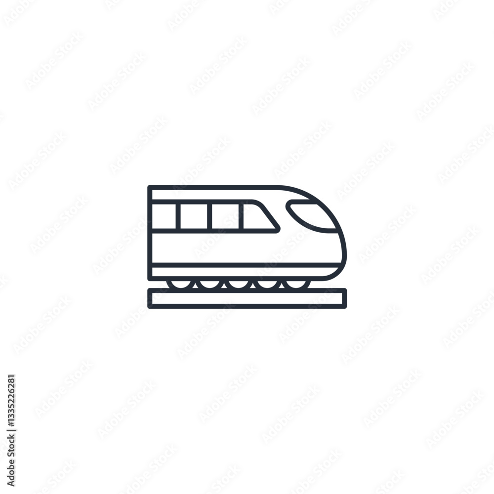 Poster Train icon symbol vector sign isolated on white background illustration for graphic and web design