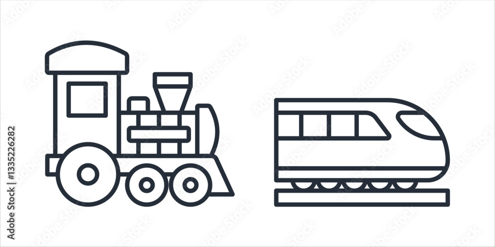 Aufkleber train icon symbol vector sign isolated on white background illustration for graphic and web design