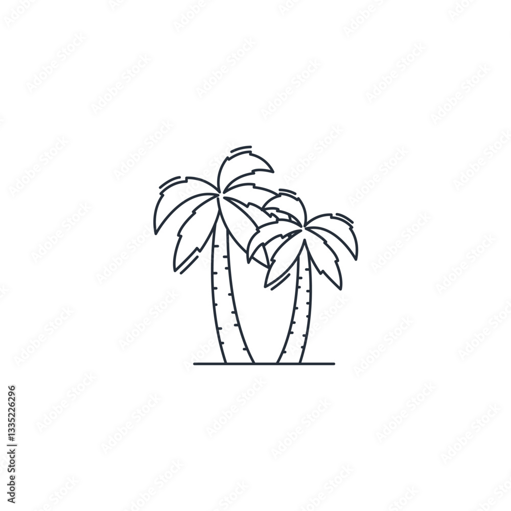 Aufkleber Tree icon symbol vector sign isolated on white background illustration for graphic and web design