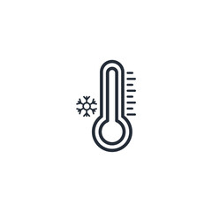 Thermometer icon symbol vector sign isolated on white background illustration for graphic and web design