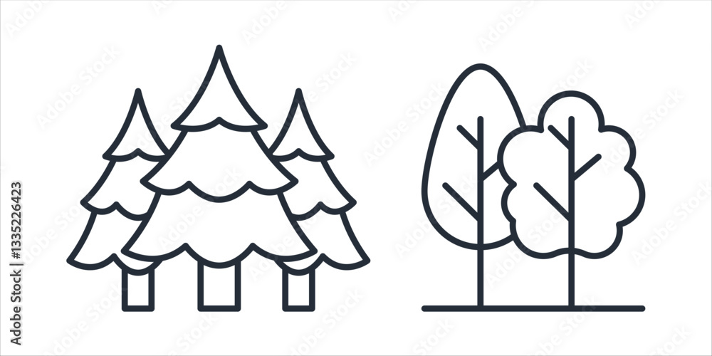 Aufkleber Tree icon symbol vector sign isolated on white background illustration for graphic and web design