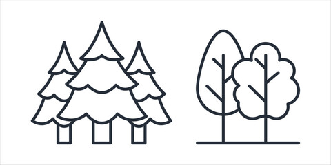Tree icon symbol vector sign isolated on white background illustration for graphic and web design