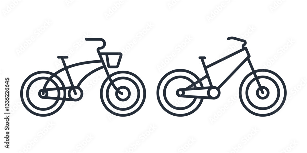 Aufkleber bicycle icon symbol vector sign isolated on white background illustration for graphic and web design