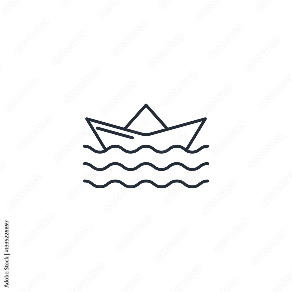 Poster boat icon symbol vector sign isolated on white background illustration for graphic and web design