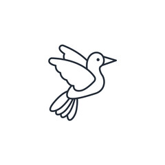Bird icon symbol vector sign isolated on white background illustration for graphic and web design