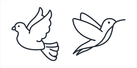 Bird icon symbol vector sign isolated on white background illustration for graphic and web design