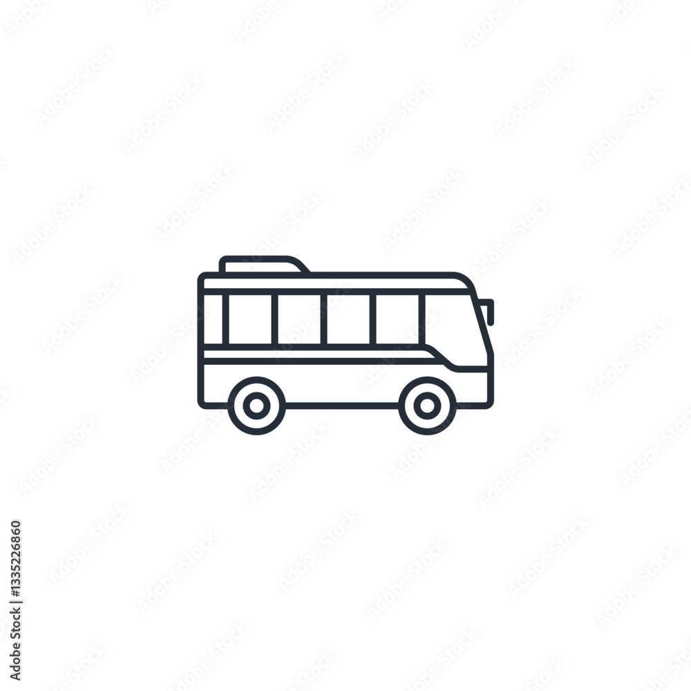 Poster bus icon symbol vector sign isolated on white background illustration for graphic and web design