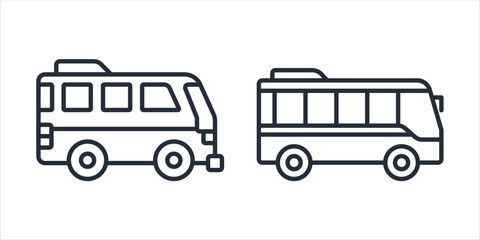 Bus icon symbol vector sign isolated on white background illustration for graphic and web design