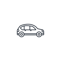Car icon symbol vector sign isolated on white background illustration for graphic and web design