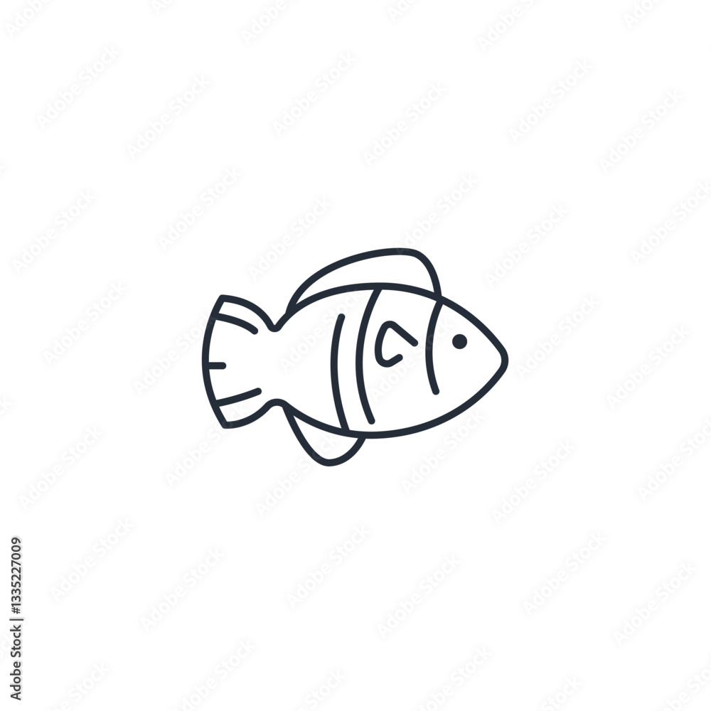 Aufkleber fish icon symbol vector sign isolated on white background illustration for graphic and web design
