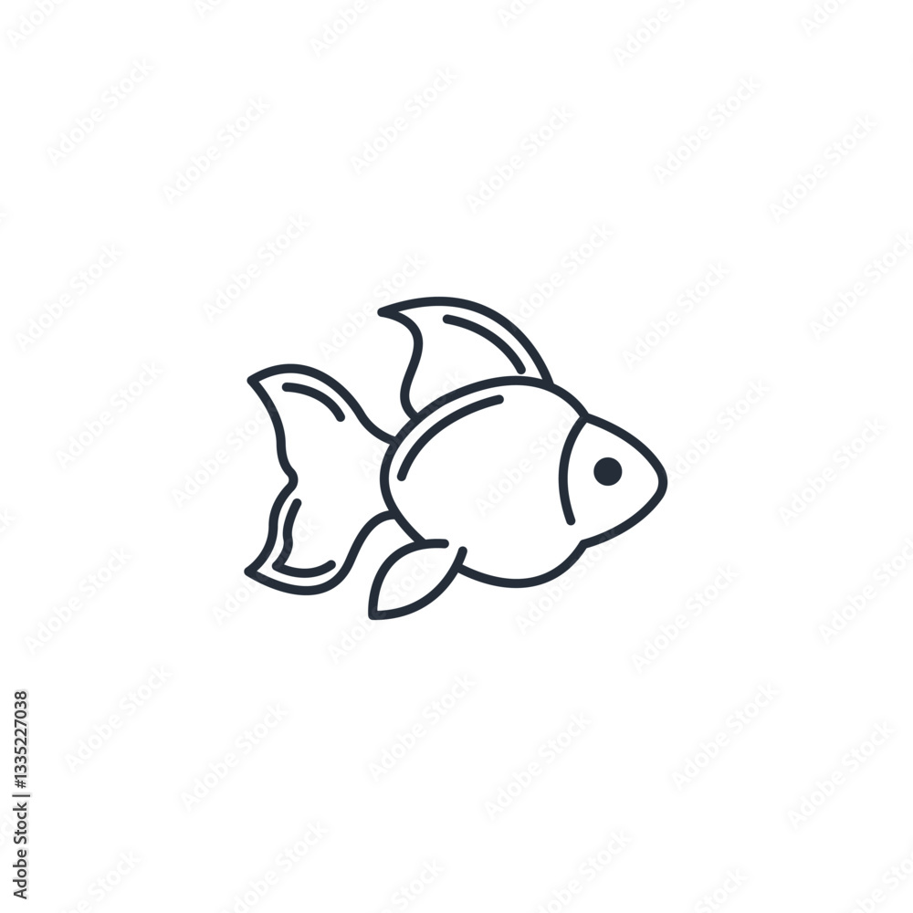 Aufkleber fish icon symbol vector sign isolated on white background illustration for graphic and web design