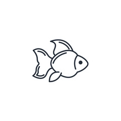 Fish icon symbol vector sign isolated on white background illustration for graphic and web design