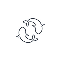 Fish icon symbol vector sign isolated on white background illustration for graphic and web design