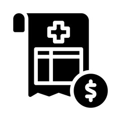 Obraz premium medical bill glyph icon