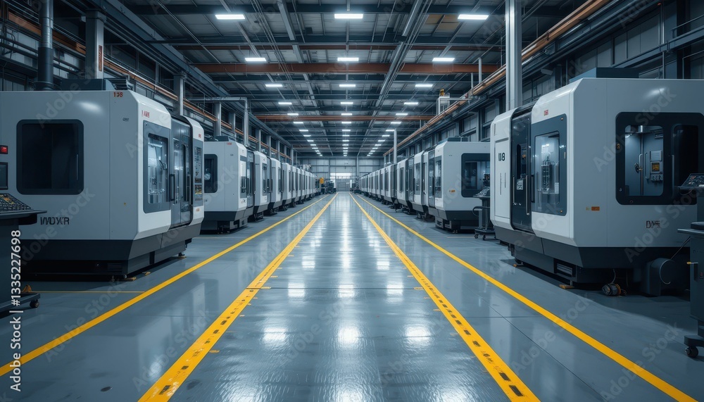 Aufkleber advanced manufacturing workshop with precision cnc machines