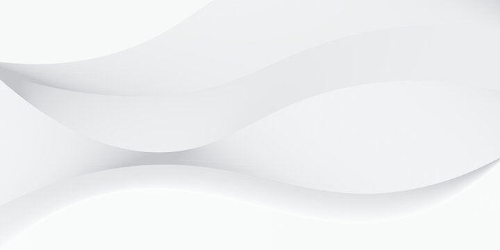 3D white geometric abstract background overlap layer on bright space with waves effect decoration. Modern graphic design element cutout style concept for web banner, art, flyer