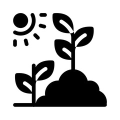 tree planting glyph icon