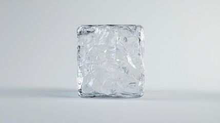 A block of ice with a rough texture.