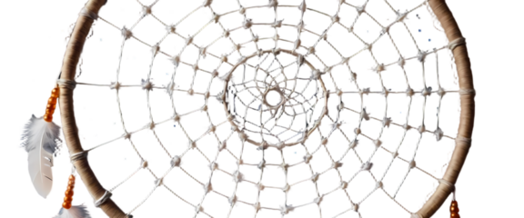 Mystical Dreamcatcher with Celestial Starry Web Isolated on White
