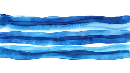 light blue watercolor aquarelle abstract stripe stain isolated on white or transparent background