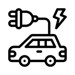 electric car line icon