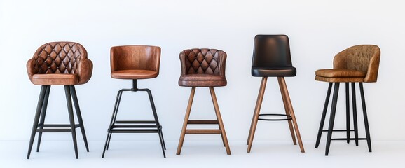 Stylish Leather Bar Stools
