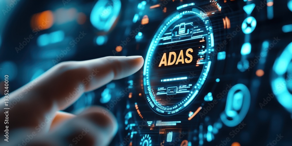 Aufkleber innovative adas features in automotive dashboard digital display modern technology high-tech environ