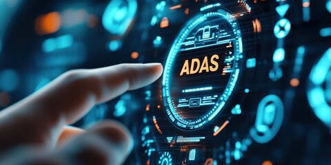 Innovative adas features in automotive dashboard digital display modern technology high-tech environment user experience concept