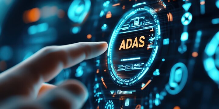 Innovative adas features in automotive dashboard digital display modern technology high-tech environment user experience concept