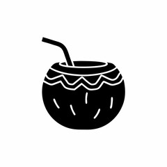creative details Coconut Drink Icon vector illustration