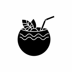 creative details Coconut Drink Icon vector illustration