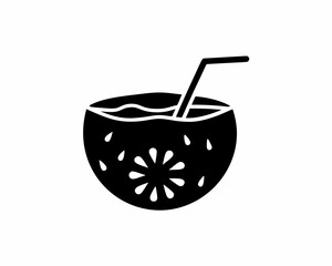creative details Coconut Drink Icon vector illustration