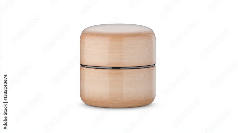 Poster elegant round container with a smooth finish, placed on a neutral background
