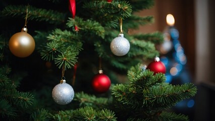 Fototapeta premium Radiant ornaments bringing magic and warmth to our living room