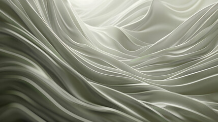 Obraz premium Abstract representation of flowing fabric in soft white tones emphasizing motion and texture in a minimalistic setting