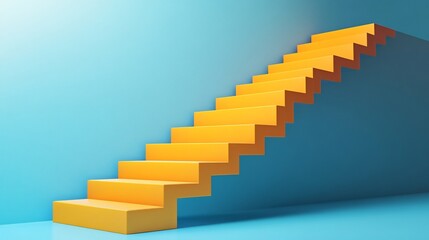 Obraz premium Business growth abstract staircase leading upwards progress concept