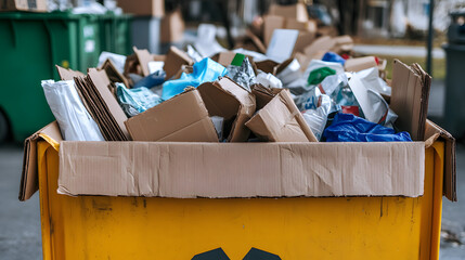 pile of cardboard boxes, cardboard recycling , Cardboard waste, Reusable cardboard, plastic waste