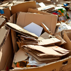 pile of cardboard boxes, cardboard recycling , Cardboard waste, Reusable cardboard 